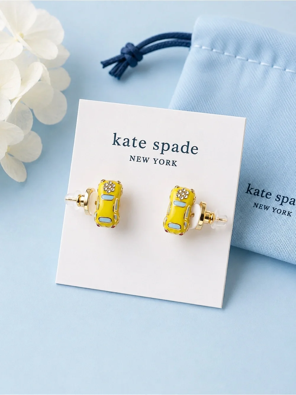 kate spade New York Yellow Enamel Car Stud Earrings
